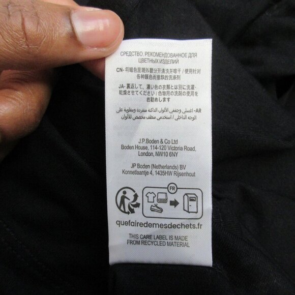 Boden Knot Detail Jersey Mini Dress 8 Black Viscose Blend Belted Cocktail 278 - Picture 6 of 11